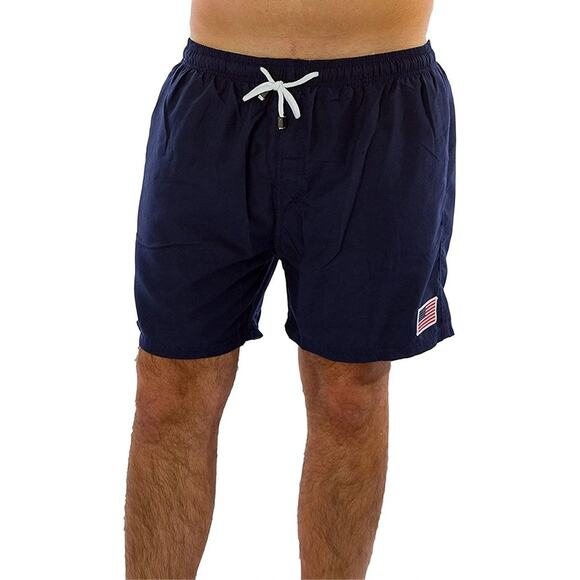 Exist USA Flag Swim Trunks XL Navy 5" Inseam Beach America Patriotic Blue Casual - Picture 1 of 10